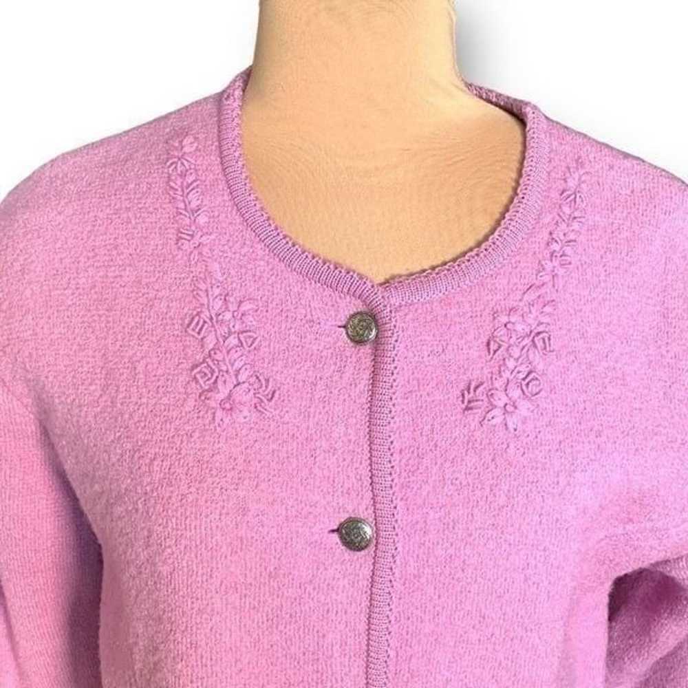 Vintage Pendleton Cardigan Sweater Pastel Lilac V… - image 3