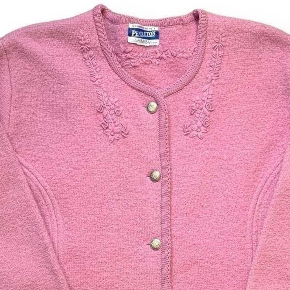 Vintage Pendleton Cardigan Sweater Pastel Lilac V… - image 4