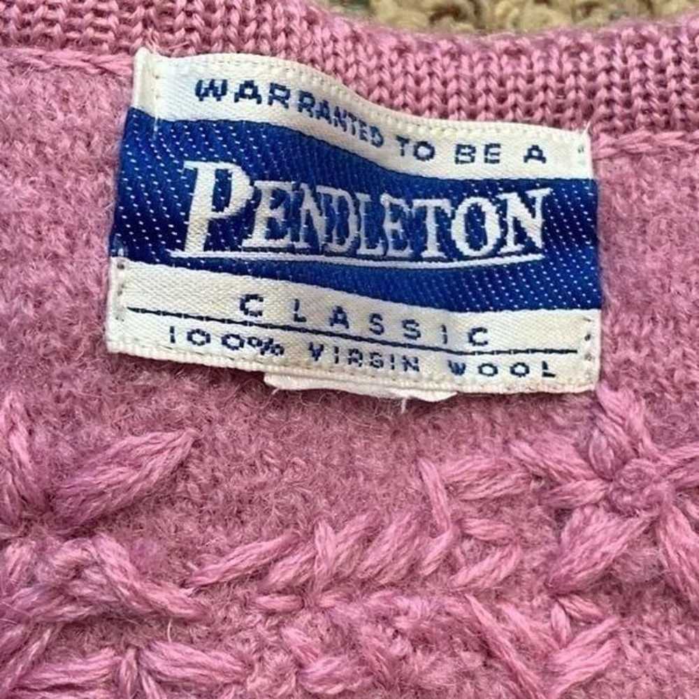 Vintage Pendleton Cardigan Sweater Pastel Lilac V… - image 9