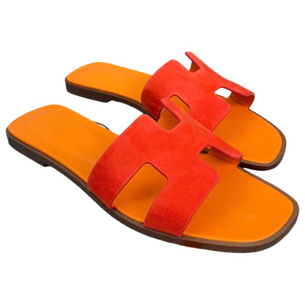 Hermès Oran leather flip flops - image 1