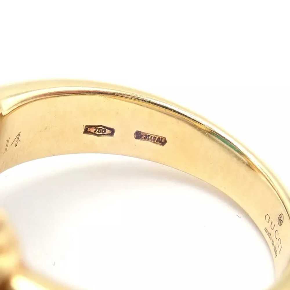 Authentic! Gucci 18K Yellow Gold Large Turquoise … - image 10