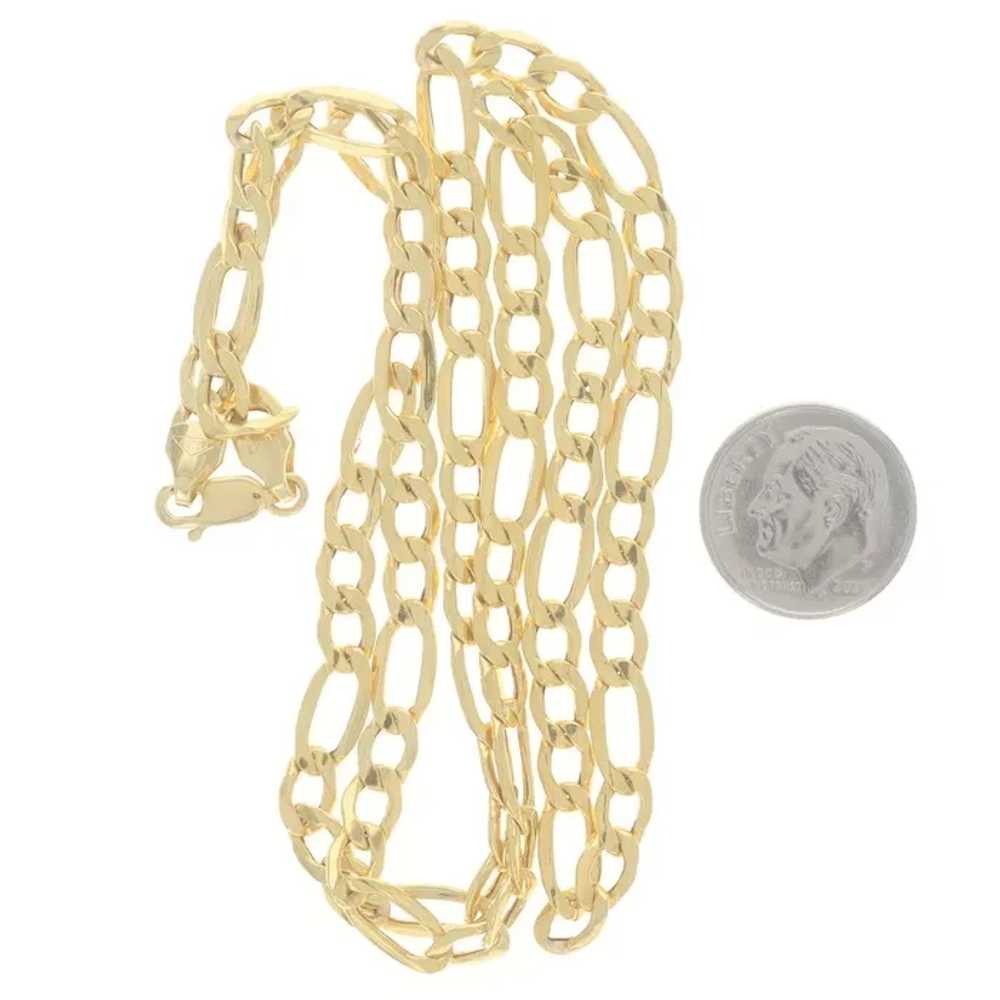 Yellow Gold Diamond Cut Figaro Chain Men's Neckla… - image 2