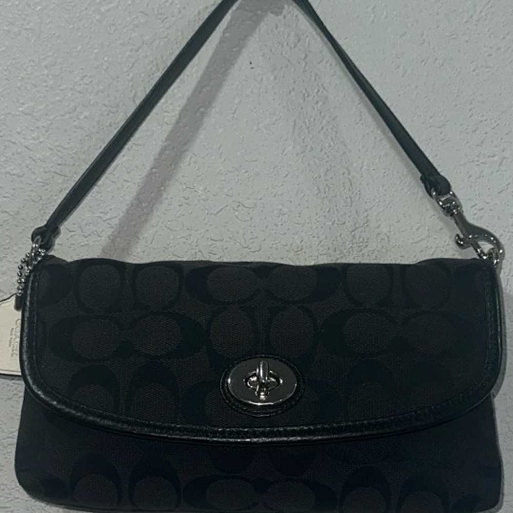 Coach purse Coach Park Signature Large Flap Wrist… - image 4