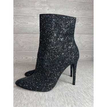 Wild Diva Black Glitter High-Heel Pointed Ankle bo