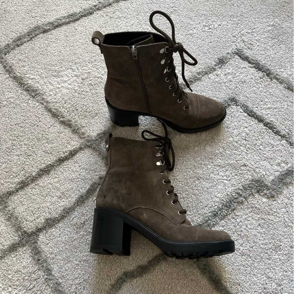 Marc Fisher Lanie Lace Up Mid Calf leather Boots … - image 2