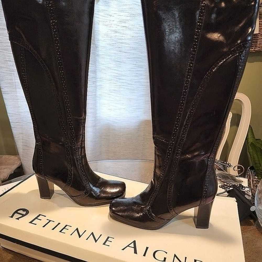 Etienne Aigner Gretchen Size 6M Dark Brown Boots - image 1