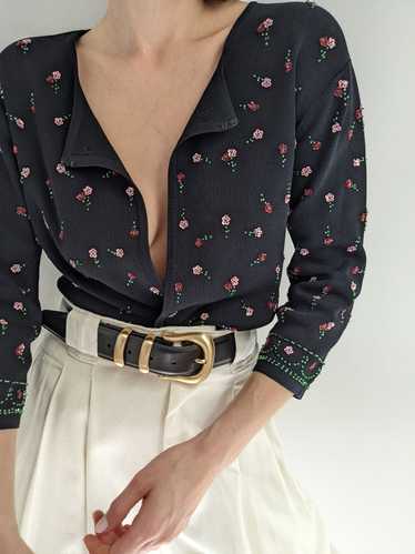 Vintage Floral Embellished Cardigan