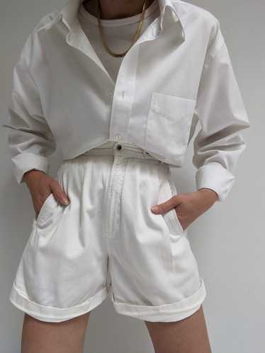 Vintage White Pleated Shorts