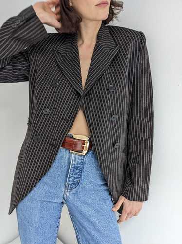 Calvin Klein Woven Wool Striped Blazer