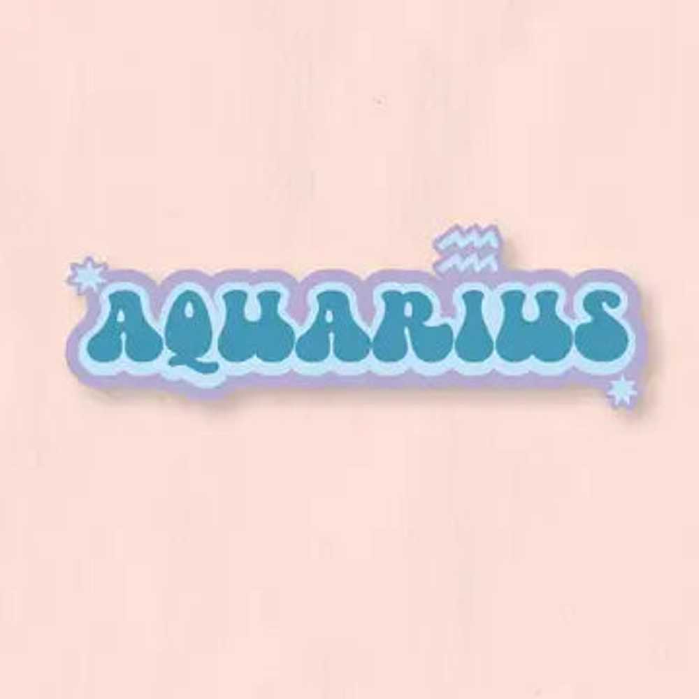 Aquarius Groovy Font Sticker - image 1