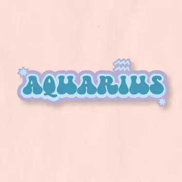 Aquarius Groovy Font Sticker - image 1