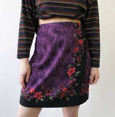 90s Deadstock Floral Wrap Skirt
