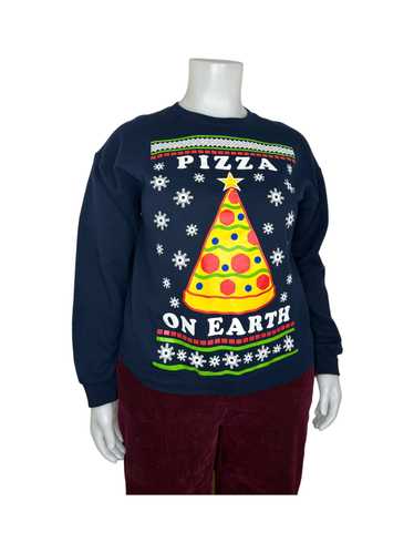 “Hybrid” Navy Blue “Pizza On Earth” Graphic Ugly C