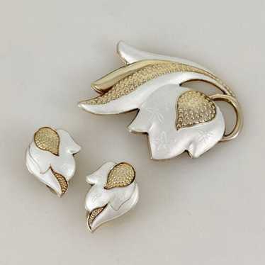 Set of brooch and earrings by J. Tostrup - image 1