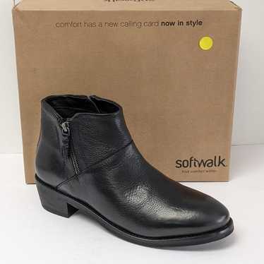 Softwalk Roselle Ankle Boots, Black Leather, Women