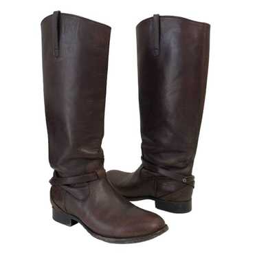 Frye Lindsay Plate brown leather knee high boots.… - image 1