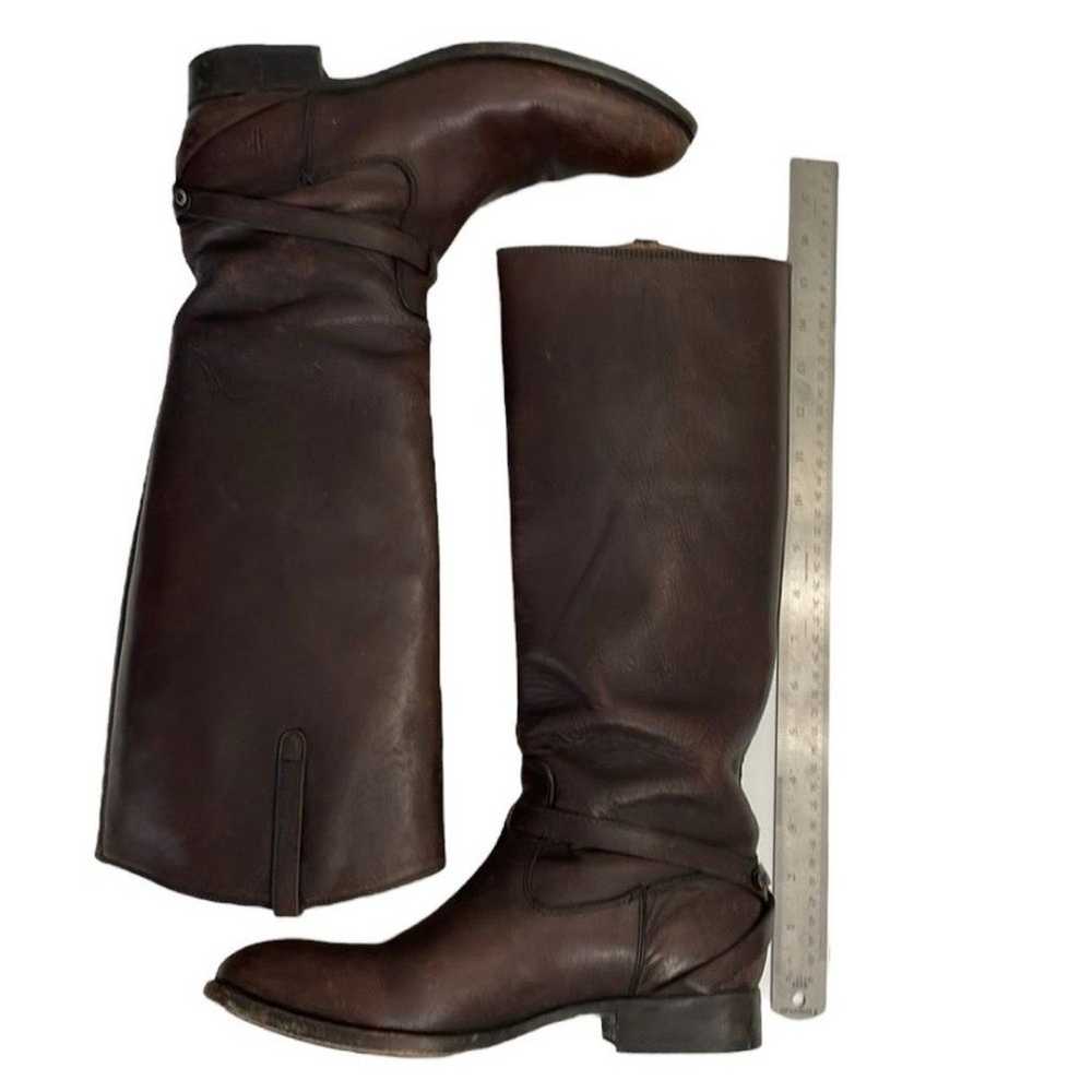 Frye Lindsay Plate brown leather knee high boots.… - image 7