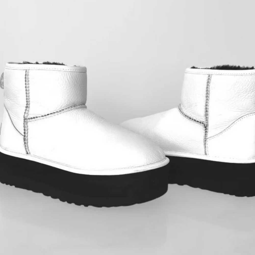 UGG Classic Mini Platform White Leather Sheepskin… - image 1