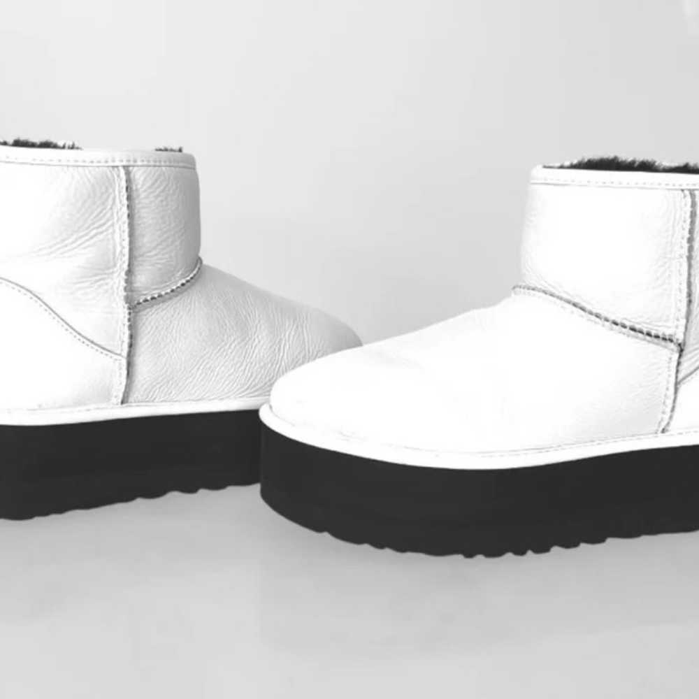 UGG Classic Mini Platform White Leather Sheepskin… - image 2