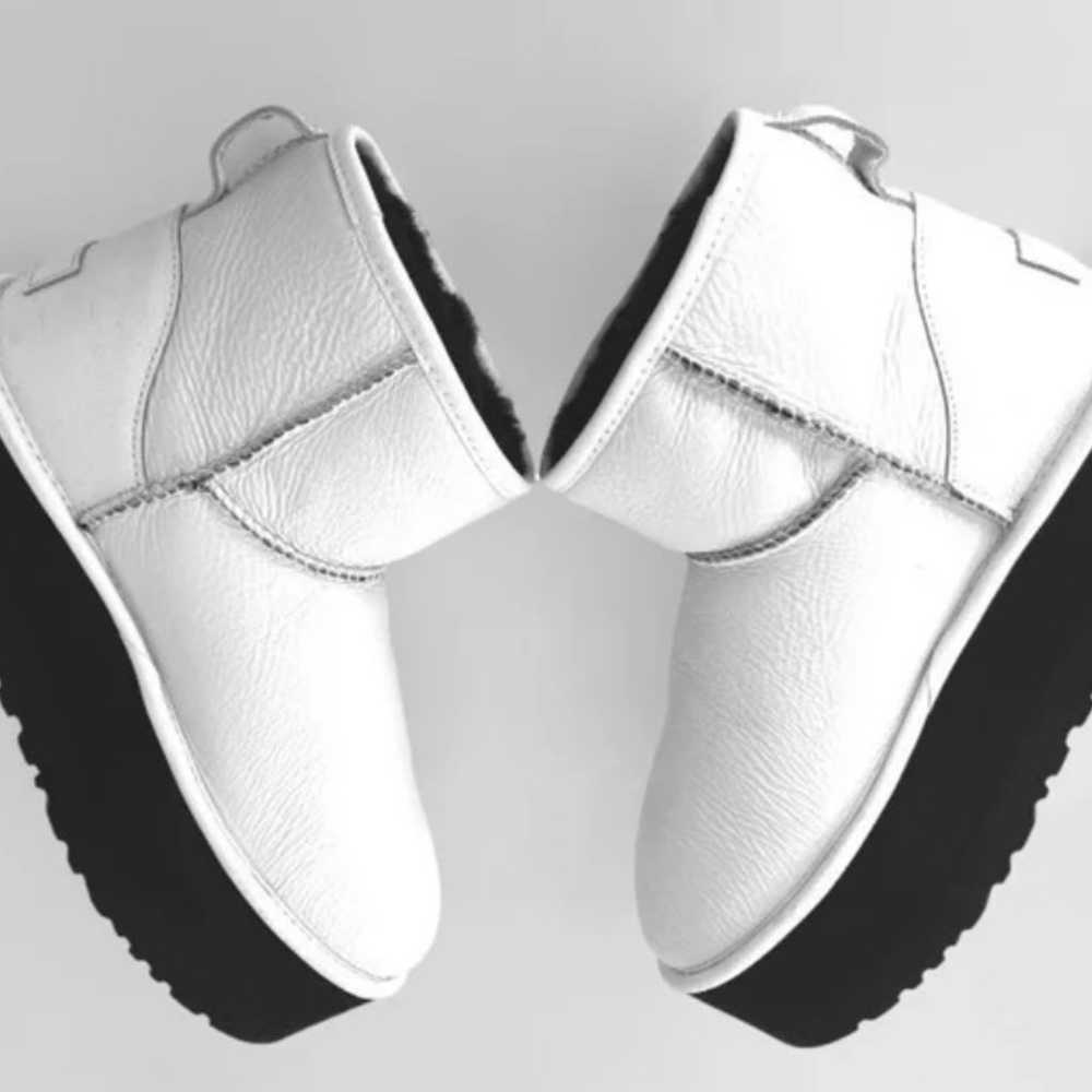 UGG Classic Mini Platform White Leather Sheepskin… - image 4