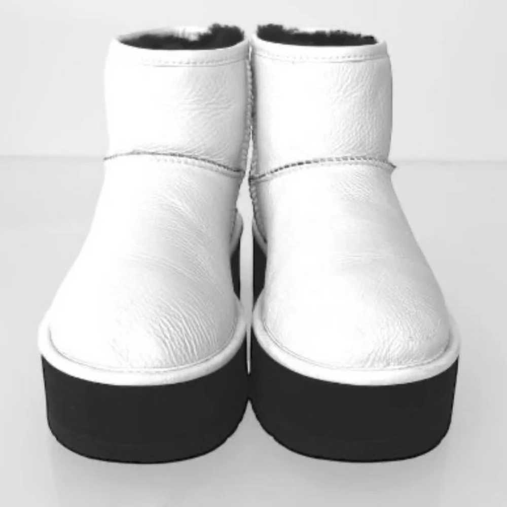 UGG Classic Mini Platform White Leather Sheepskin… - image 5