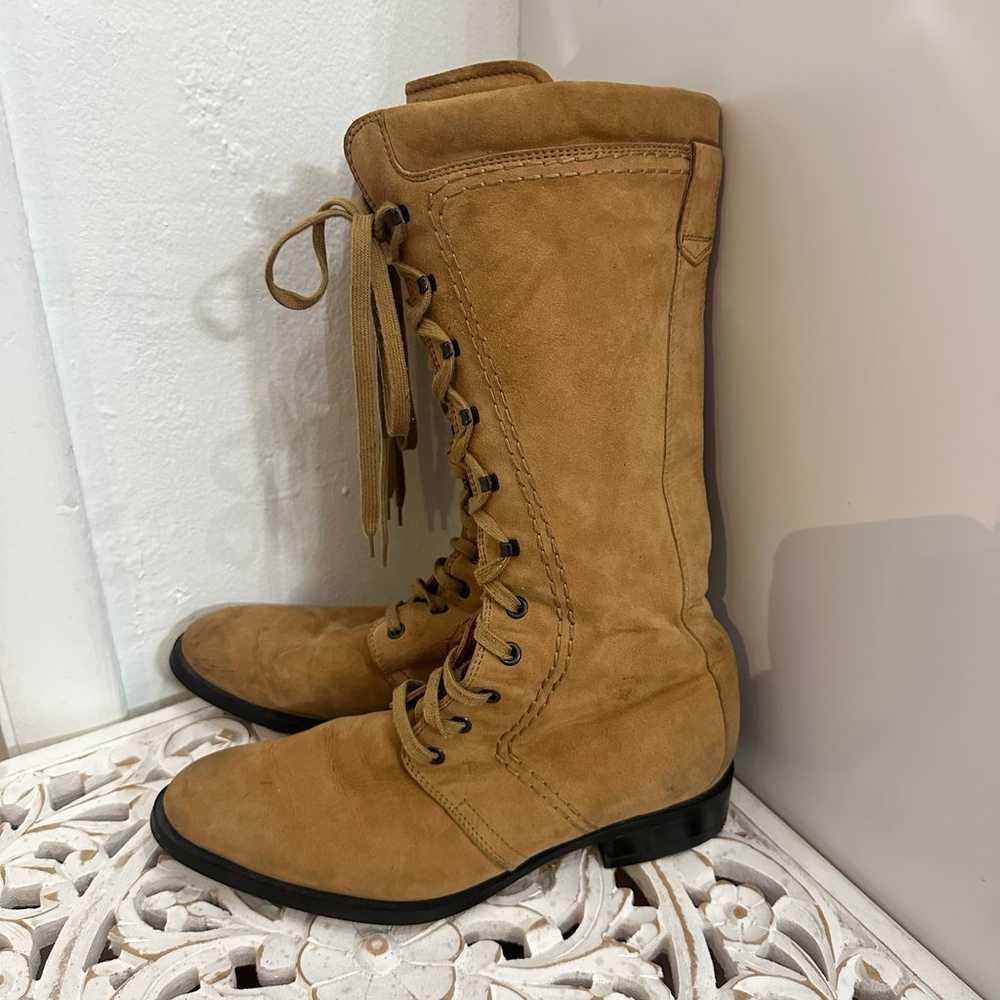 Tod’s suede lace up tall combat boots - image 2