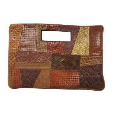 Leather Patch Clutch - image 1