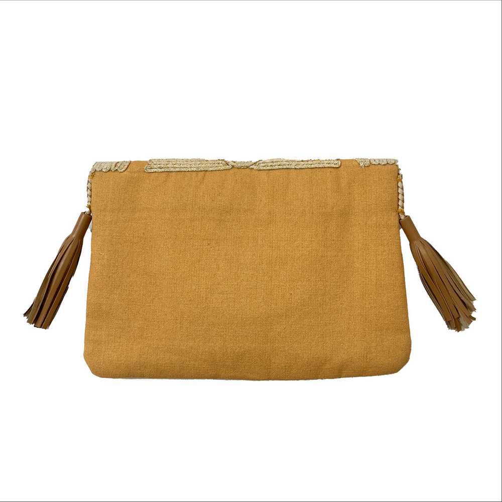 Shashi Tan Wavy Embroidery Clutch - image 5