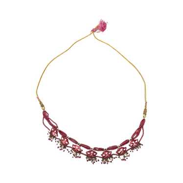 Beaded And Embellished Adjustable Cord Necklace - image 1