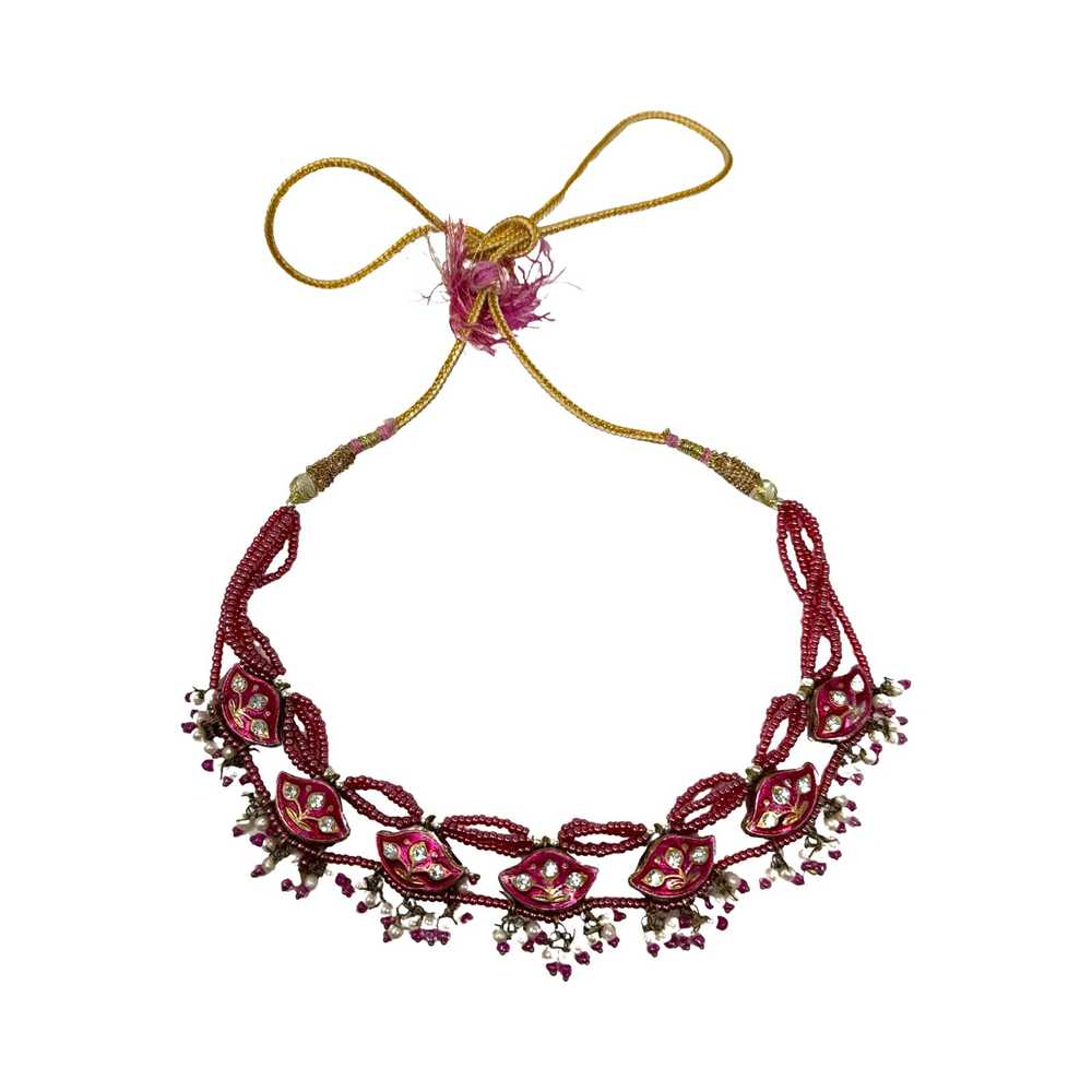 Beaded And Embellished Adjustable Cord Necklace - image 2