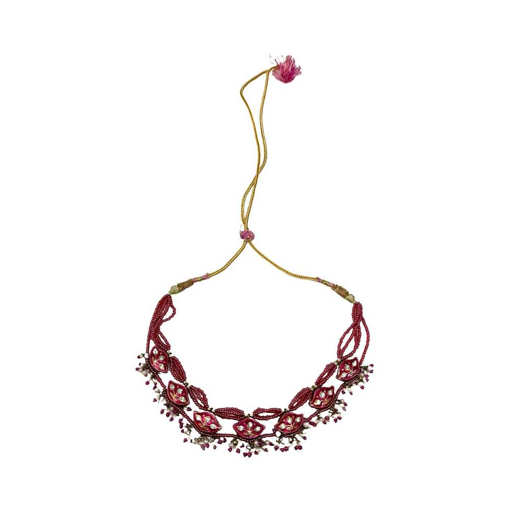 Beaded And Embellished Adjustable Cord Necklace - image 3