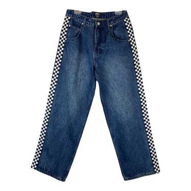 WESC Jay Wide Leg Checkered Stripe Jeans
