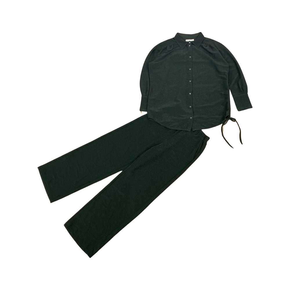 Something Navy Metallic Shirt and Pant Set - image 11