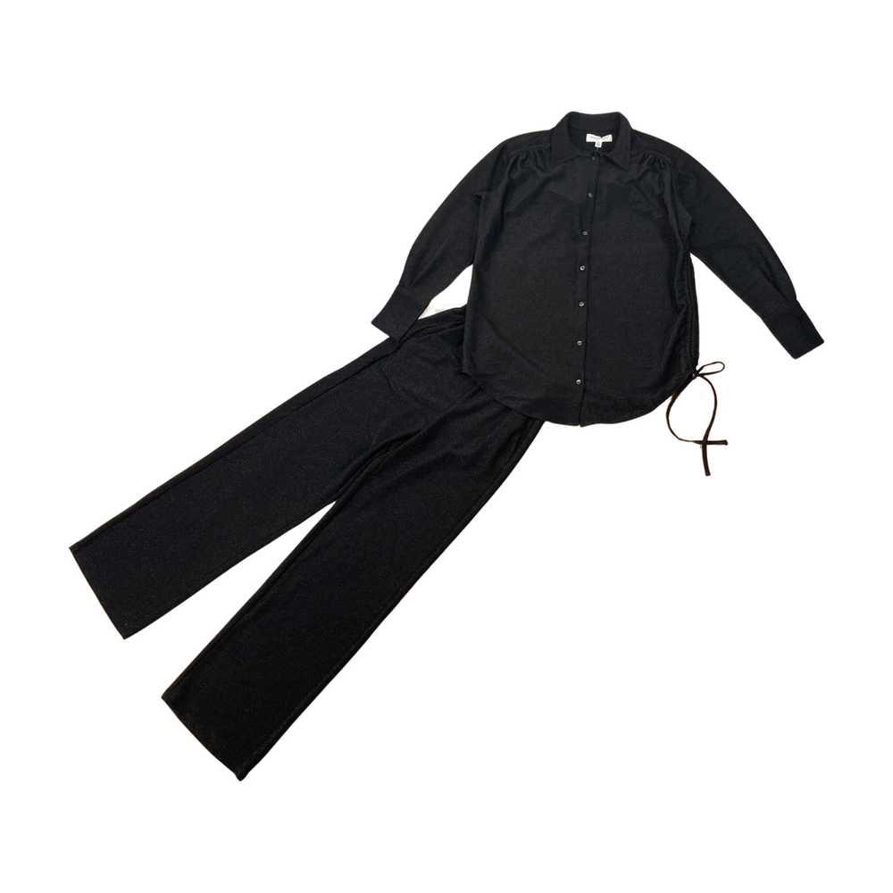 Something Navy Metallic Shirt and Pant Set - image 2