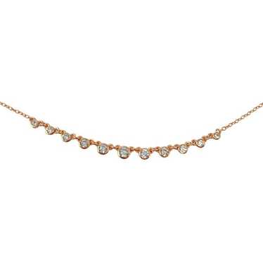 Shashi Rose Gold Rhinestone Pendant Necklace - image 1