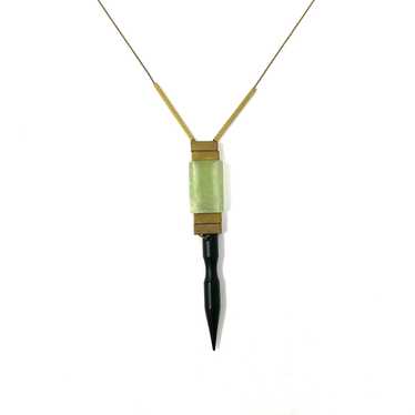 David Aubrey Brass Sculpted Dart Pendant - image 1