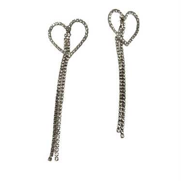 Shashi Rhinestone Heart Drop Earrings - image 1