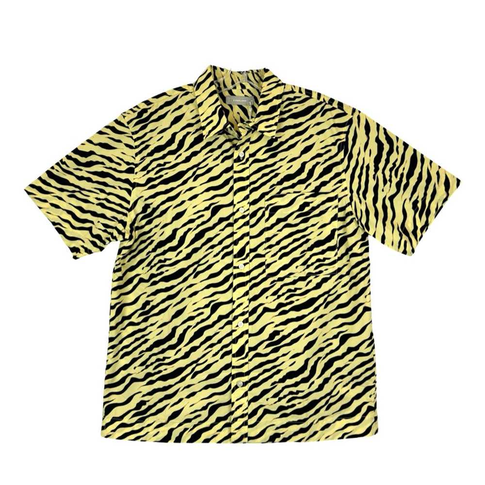 Everlane The Poplin Short Sleeve Yellow Tiger Shi… - image 1