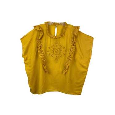 Eyelet Trim Boxy Fit Popover Top - image 1