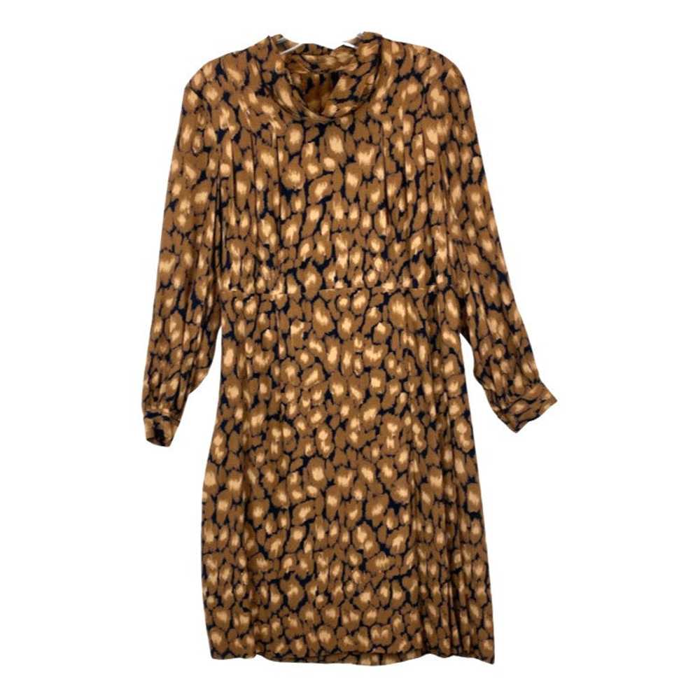 Mock Neck Long Sleeve Abstract Print Dress - image 1