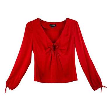 Intermix Red Silk Keyhole Blouse - image 1