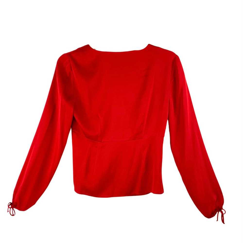 Intermix Red Silk Keyhole Blouse - image 2