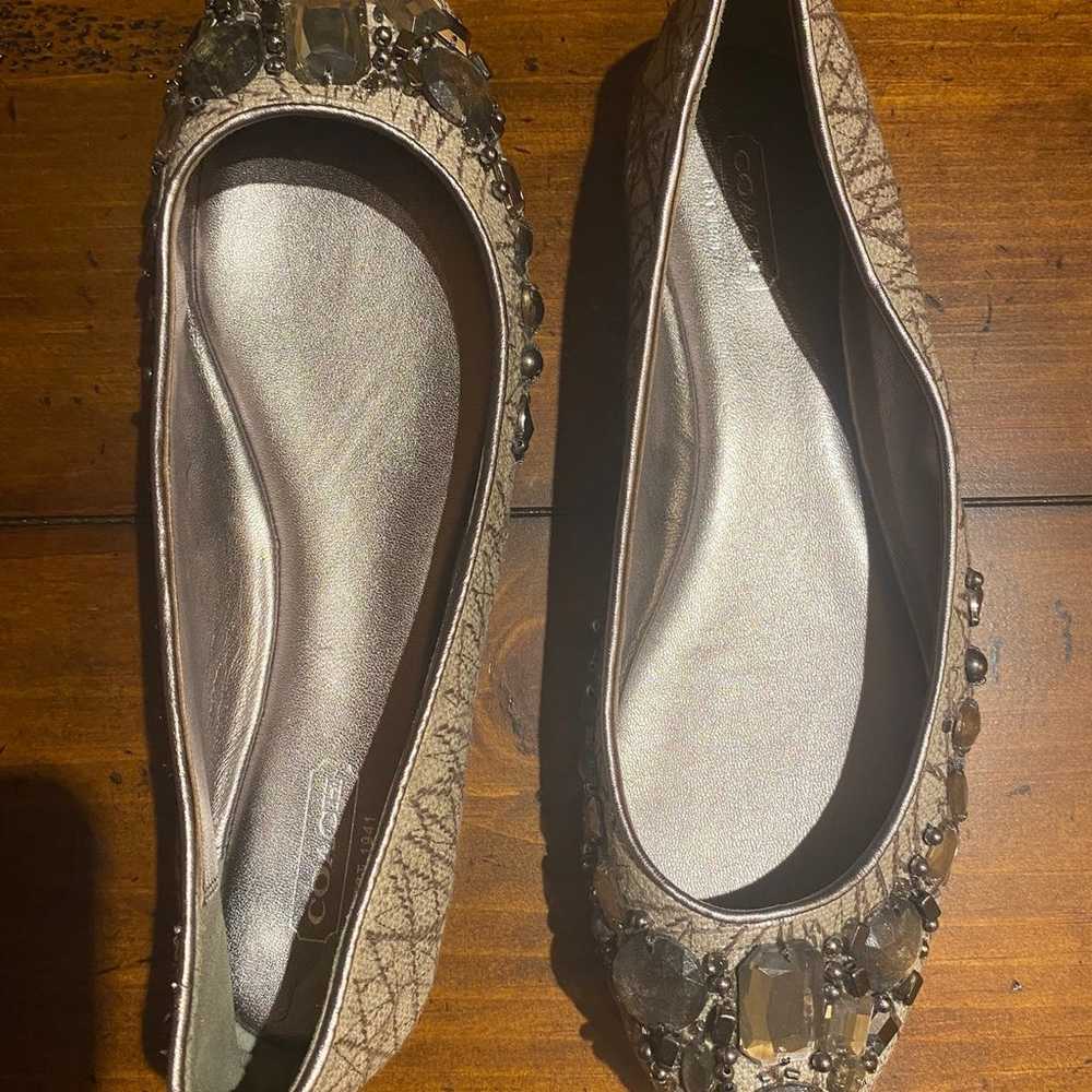 Like New Women’s COACH Jeweled Ballet Flats Size … - image 3