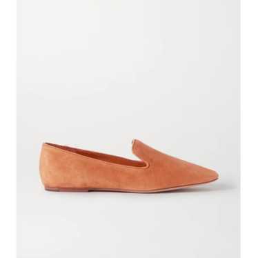 Vince Clark Tan Square Toe Tan Suede Flat Loafers
