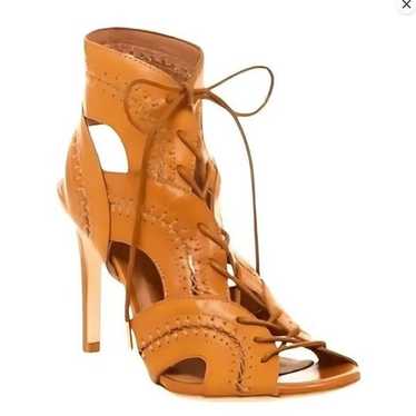 Like New Joie Remy Leather Lace Up Caged Caramel H