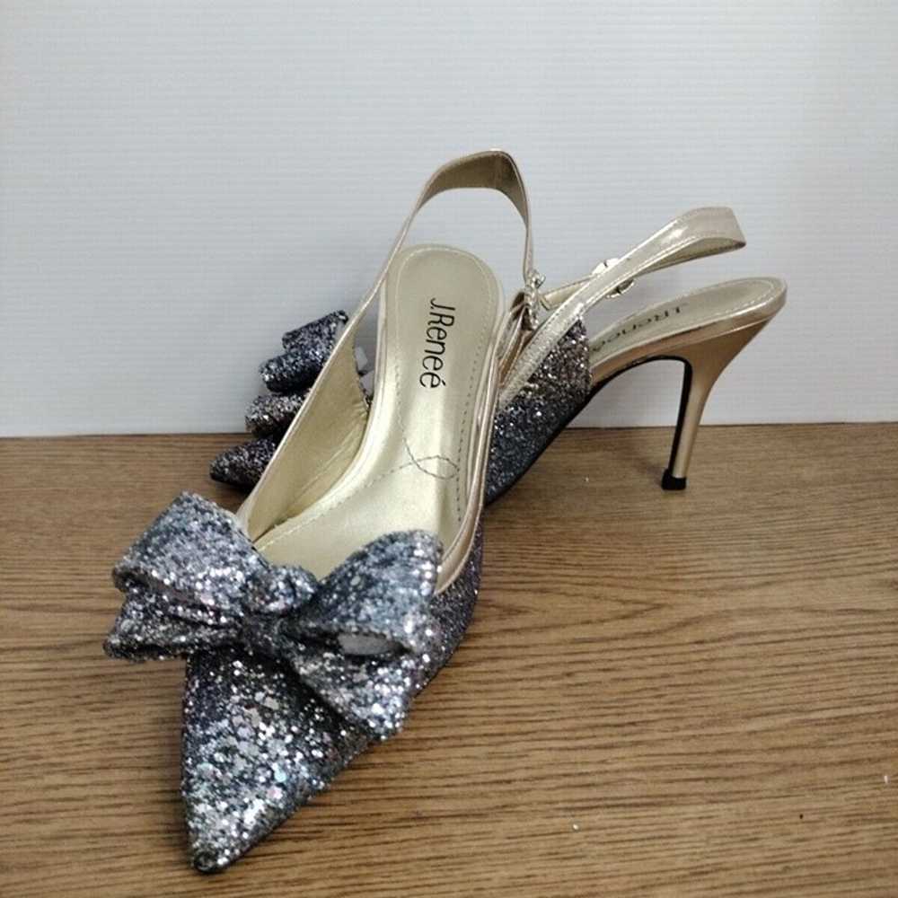 j Renee Glitter Sequence W/Bow Silver & Gold Pump… - image 10