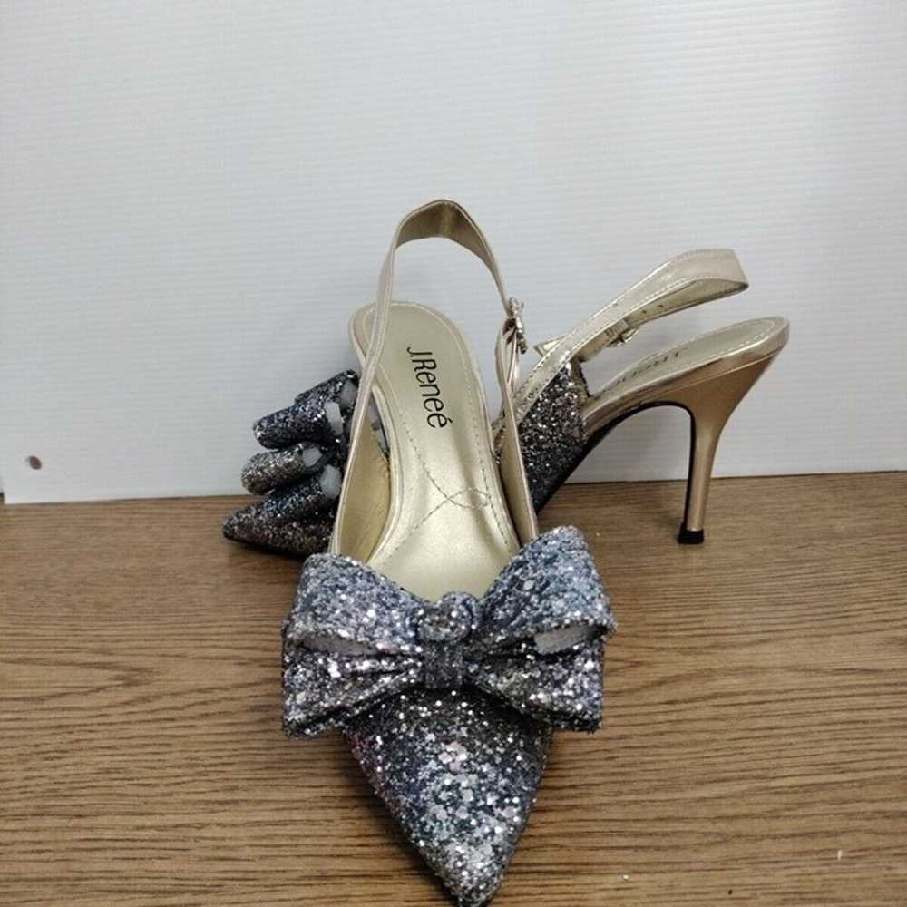 j Renee Glitter Sequence W/Bow Silver & Gold Pump… - image 11