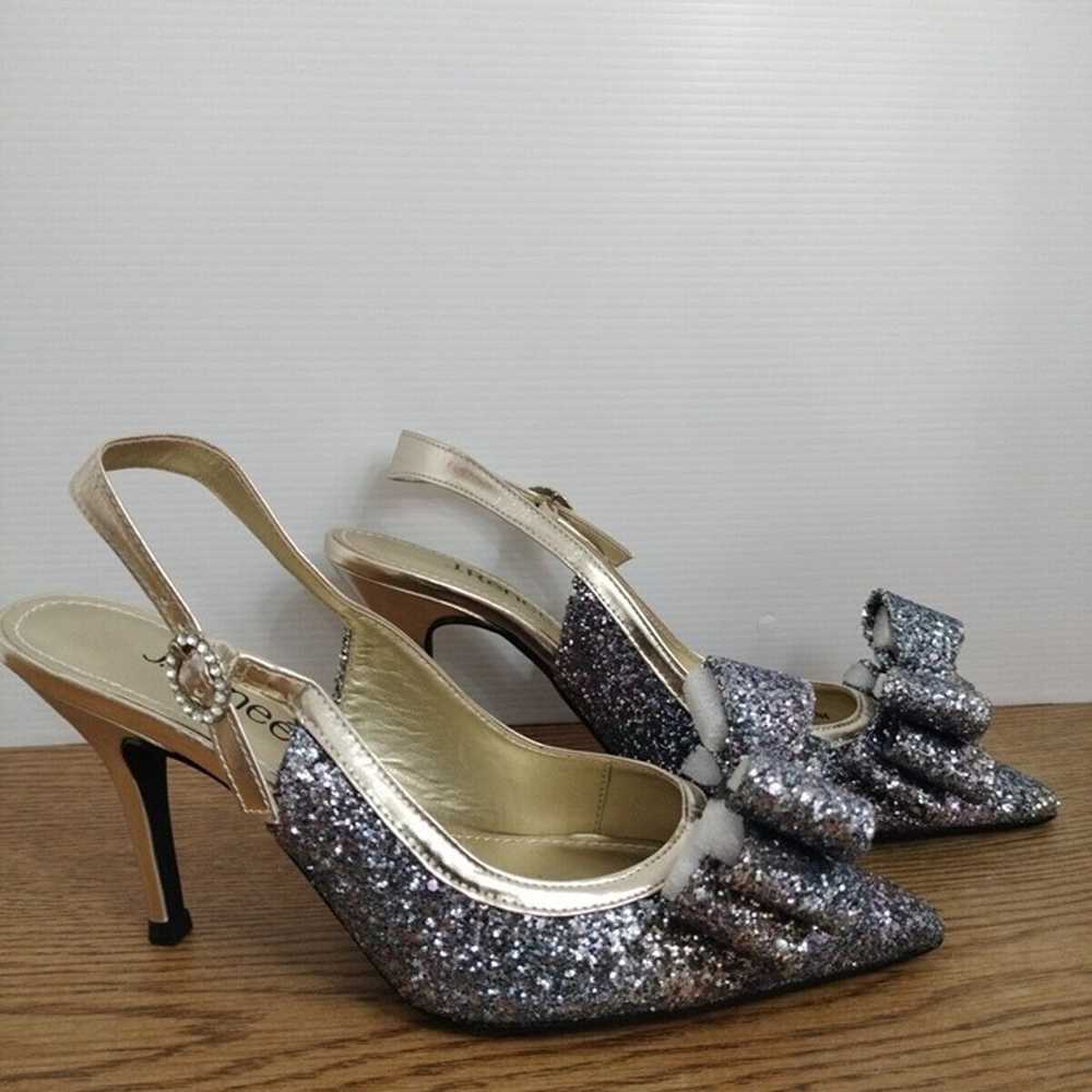 j Renee Glitter Sequence W/Bow Silver & Gold Pump… - image 7