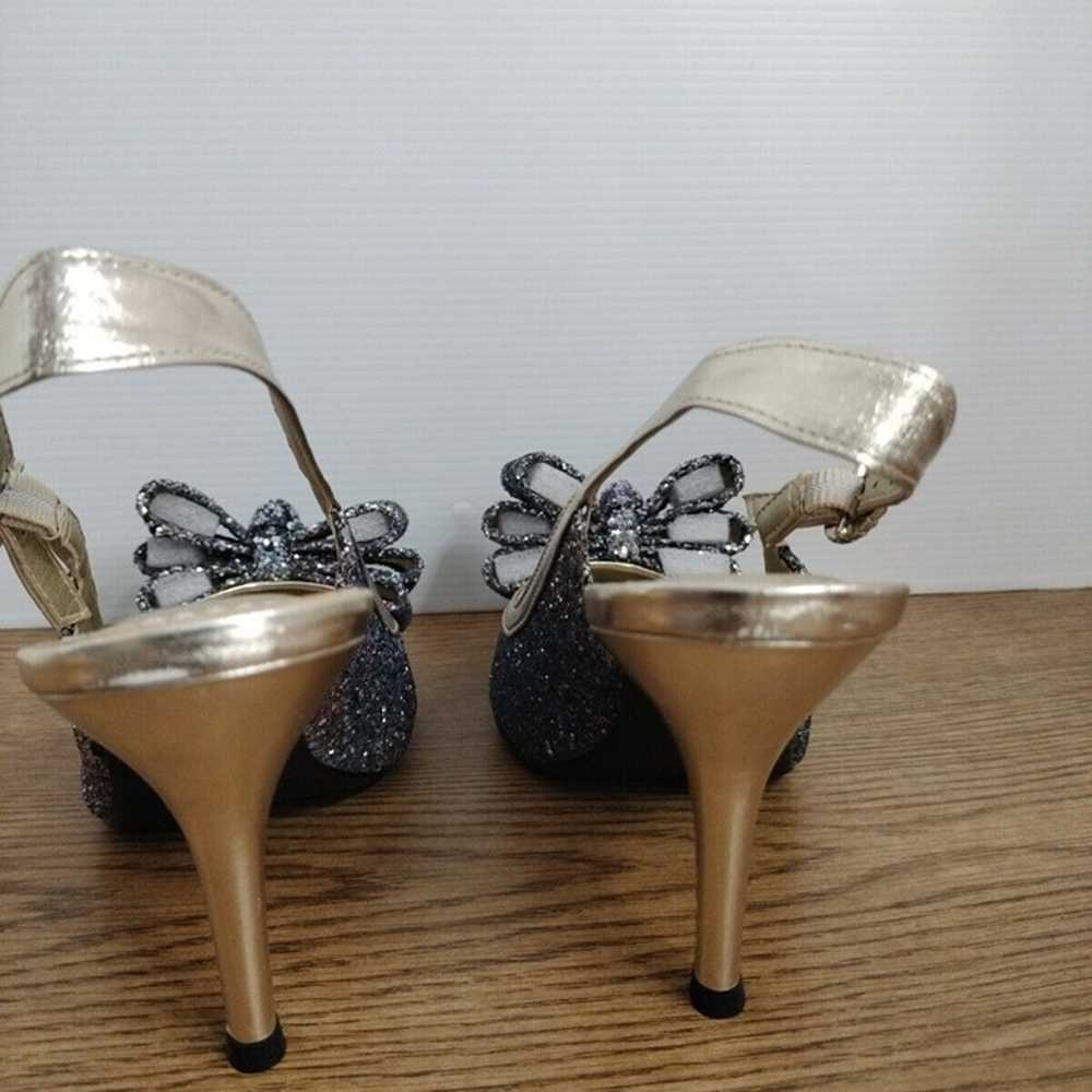 j Renee Glitter Sequence W/Bow Silver & Gold Pump… - image 8