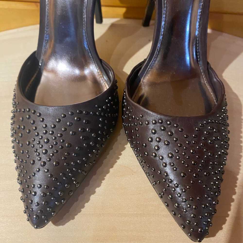 Never Worn $248 COACH Studded Leather Heels Oxblo… - image 2